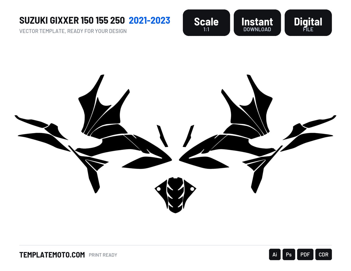 SUZUKI GIXXER 150 155 250 2021-2023 Graphics Template Vector