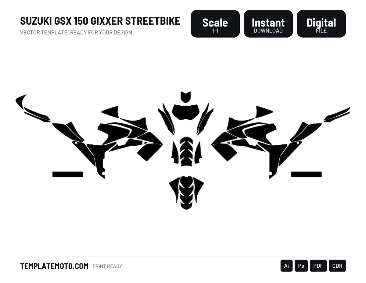 SUZUKI GSX 150 GIXXER Streetbike Graphics Template Vector