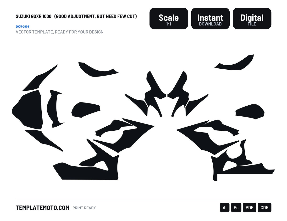 SUZUKI GSXR 1000 2005-2006 Graphics Template Vector (good adjustment, but need few cut)
