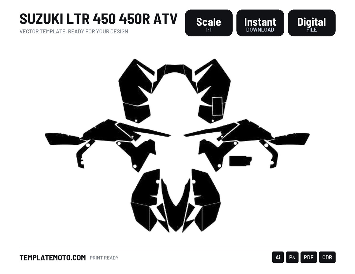 SUZUKI LTR 450 450R ATV Graphics Template Vector