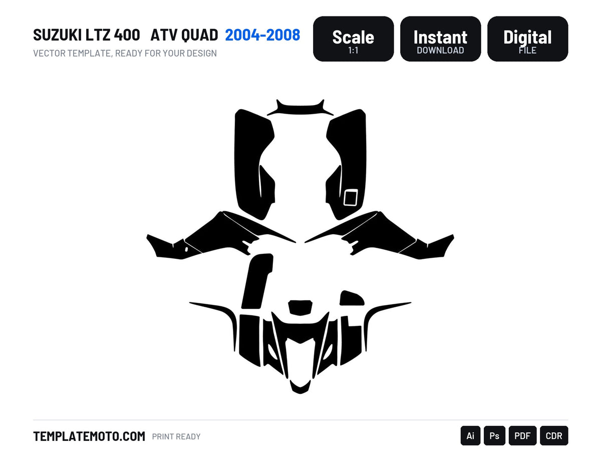 Suzuki LTZ 400 2004-2008 ATV Quad Graphics Template