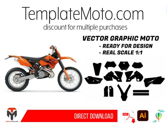 KTM EXC (2004) Graphics Template Vector