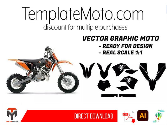 KTM SX 50 MX Motocross 2009 2010 2011 2012 2013 2014 2015 Graphics Template