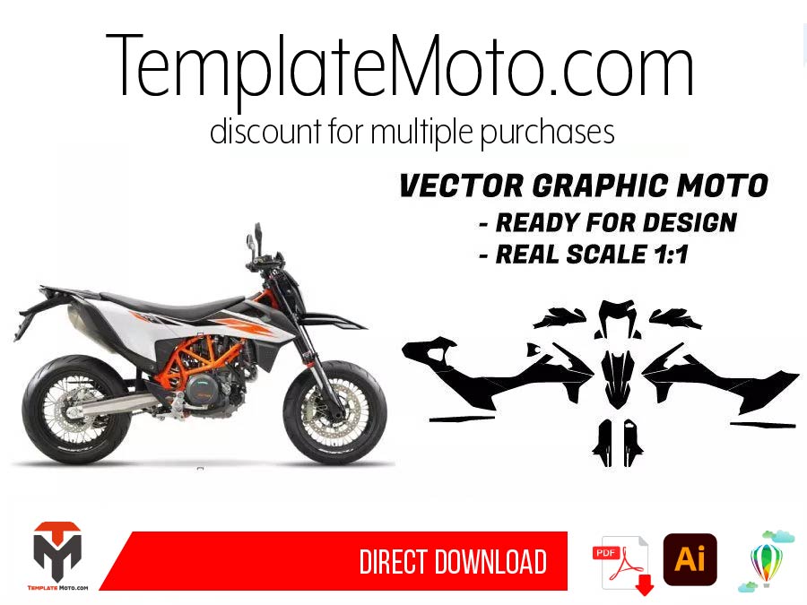 KTM 690 SMC-R 2019 2020 2021 Graphics Template – TemplateMoto