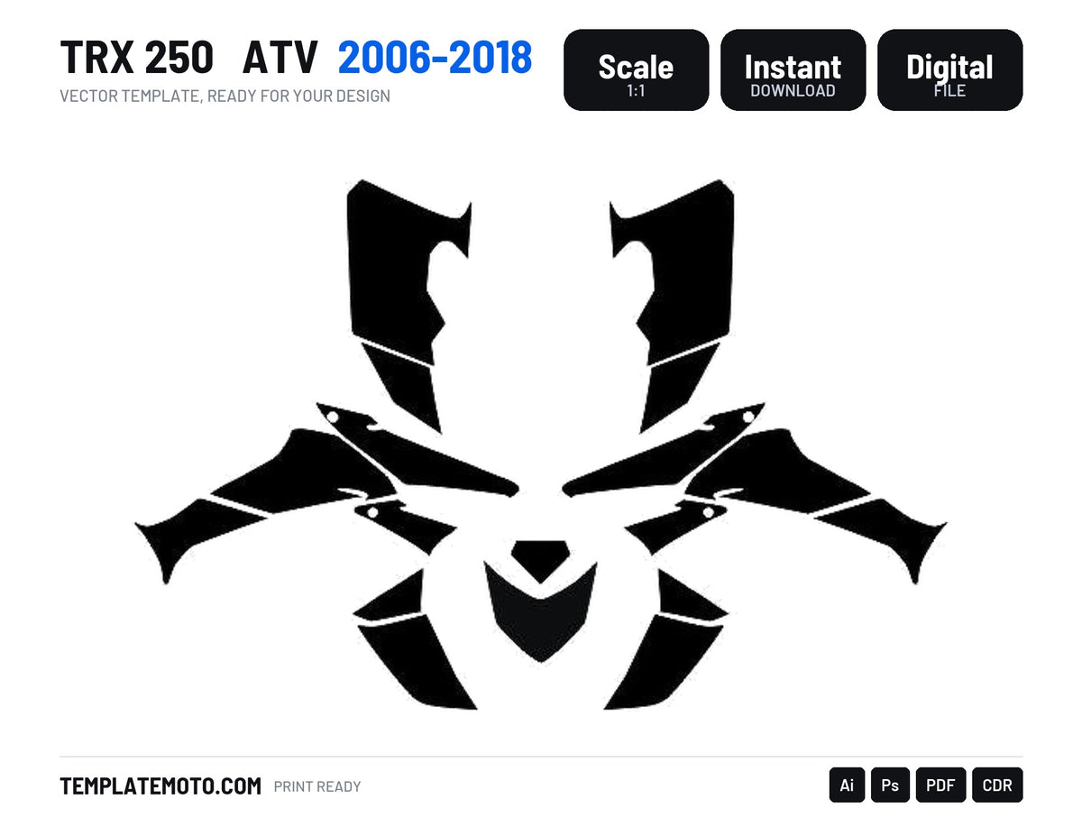 TRX 250 2006-2018 ATV Vector Graphics Template
