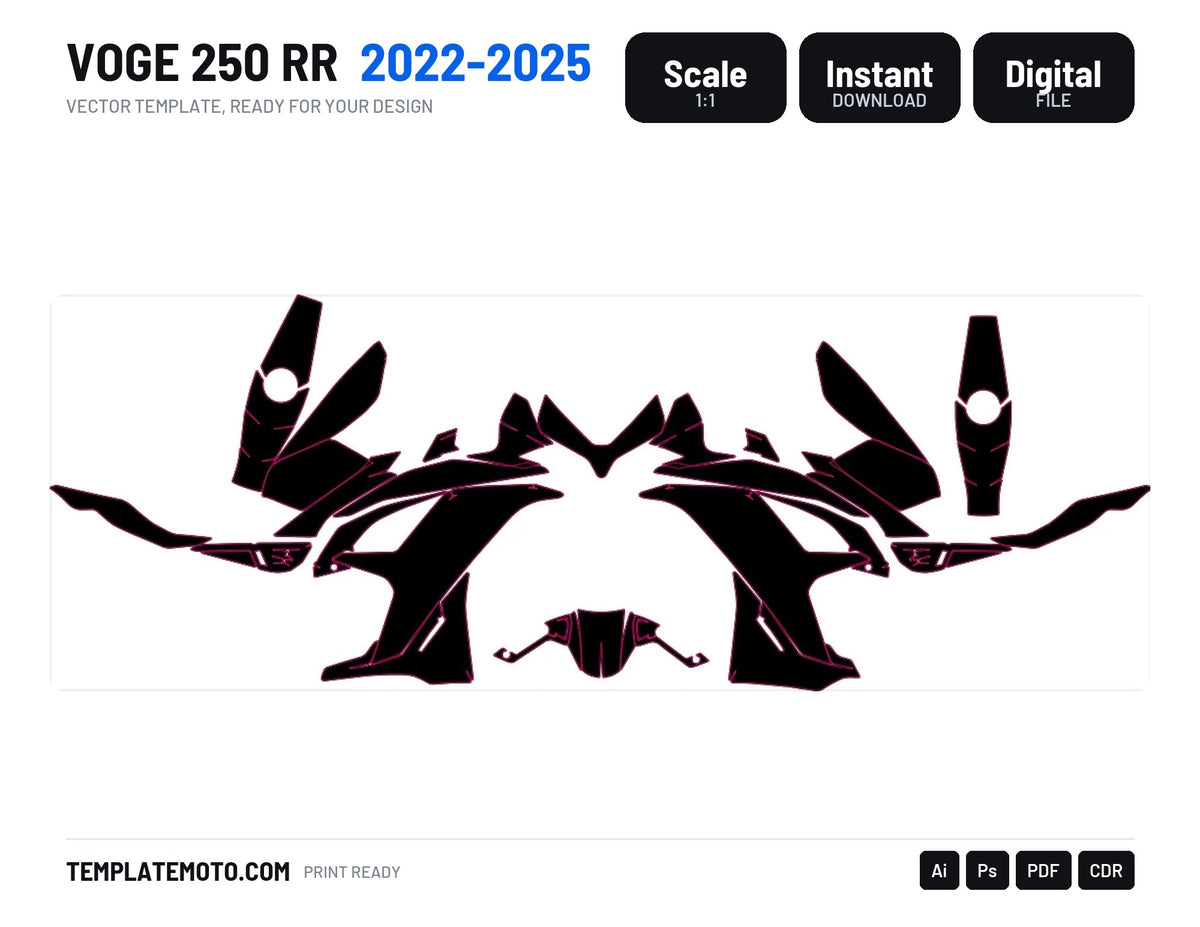 VOGE 250 RR 2022-2025 Template vector graphics
