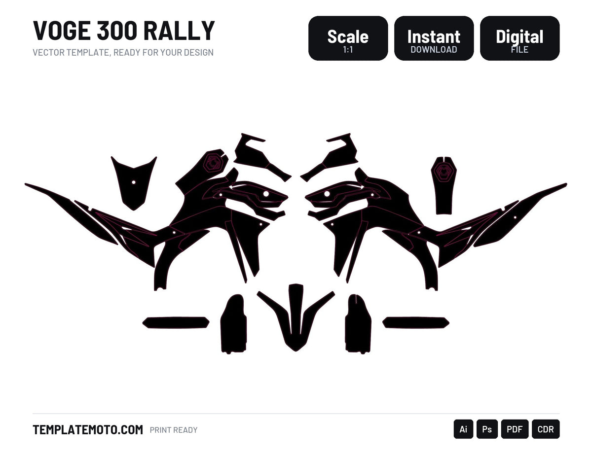 VOGE 300 RALLY Template vector graphics