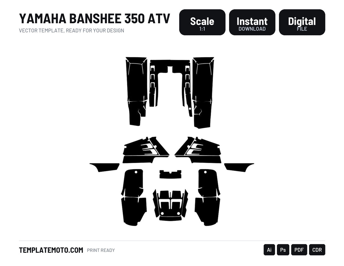 YAMAHA BANSHEE 350 ATV Vector Graphics Template