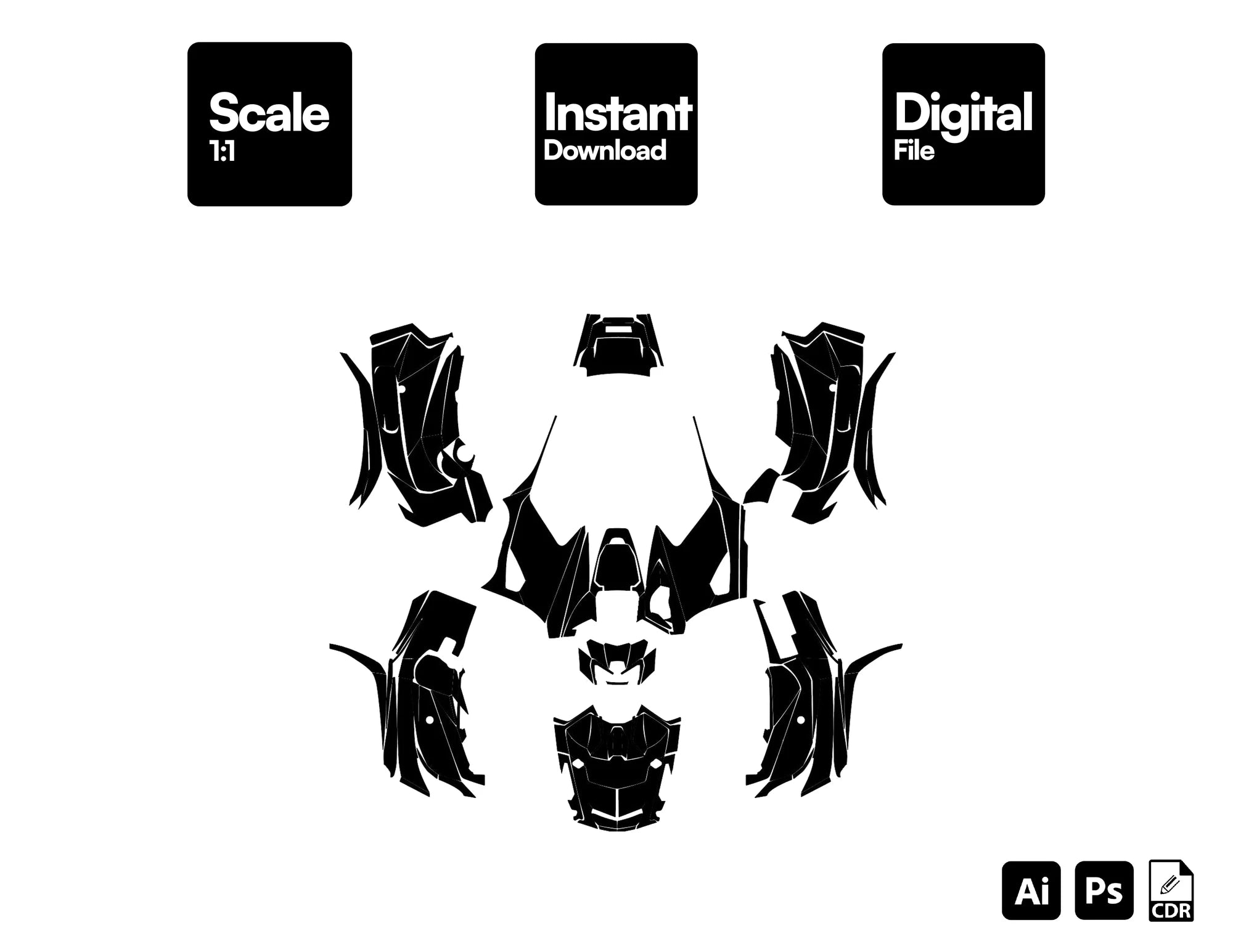 YAMAHA GRIZZLY 700 2016-2022 full kit ATV Vector Graphics Template