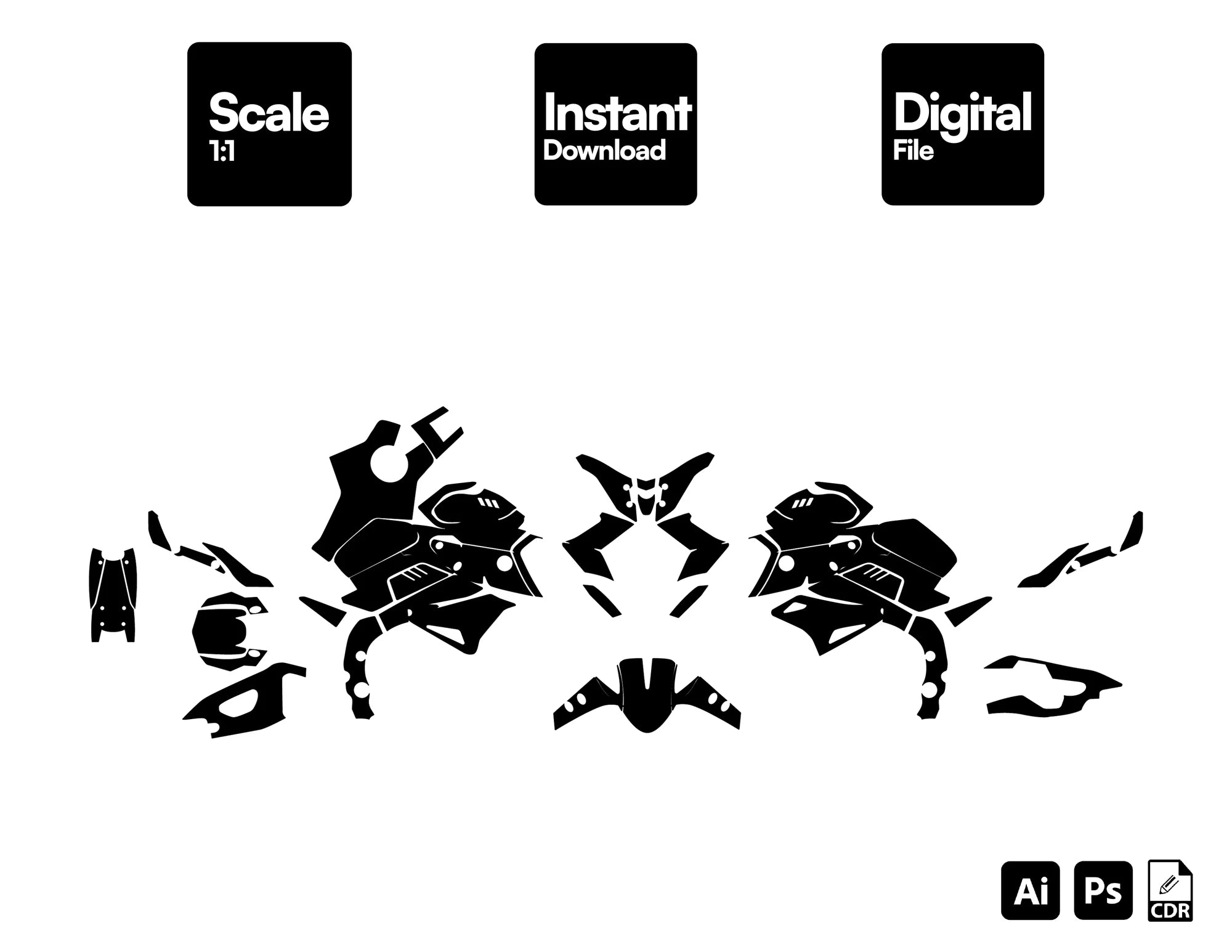 YAMAHA MT 10 2015-2021 MT10 Vector Graphics Template