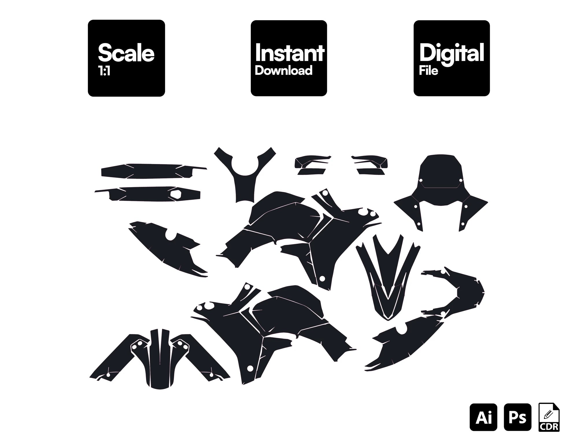 Yamaha TENERE 700 Revolution Rtech 2025-2026 Template vector graphics