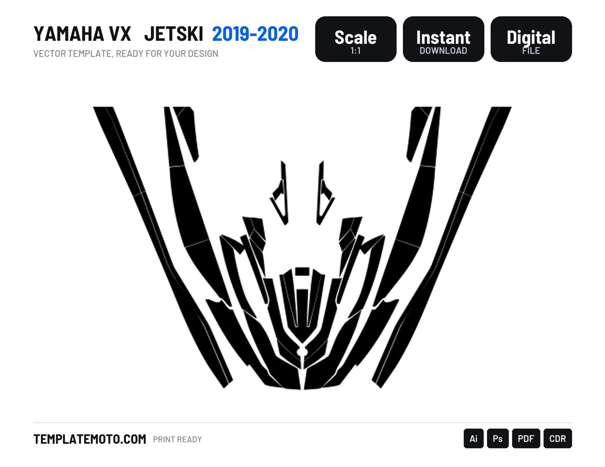 YAMAHA VX 2019-2020 Jetski Graphics Template Vector