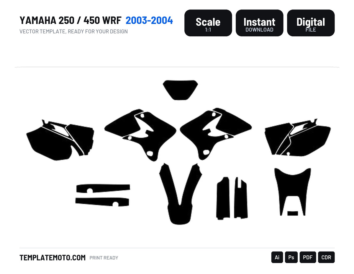 Yamaha 250 / 450 WRF 2003-2004 Graphics Template