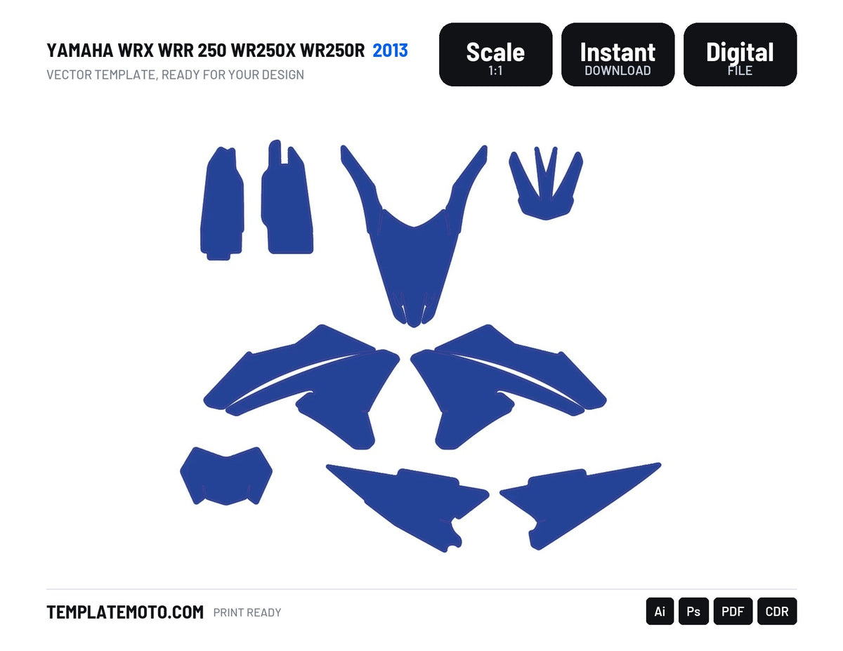Yamaha WRX WRR 250 WR250X WR250R 2013 Graphics Template