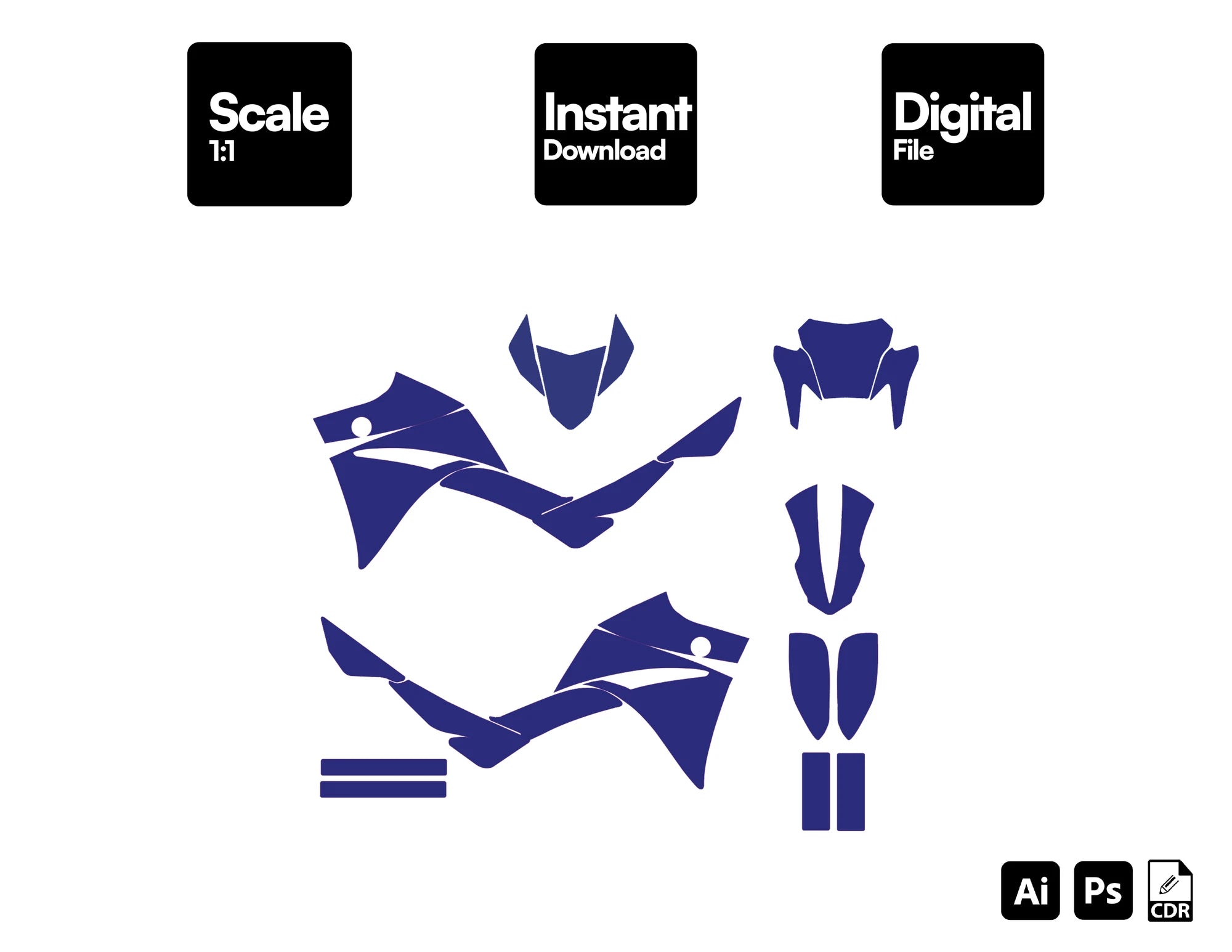 Yamaha XT 660 2004 2005 2006 2007 Graphics Template Vector