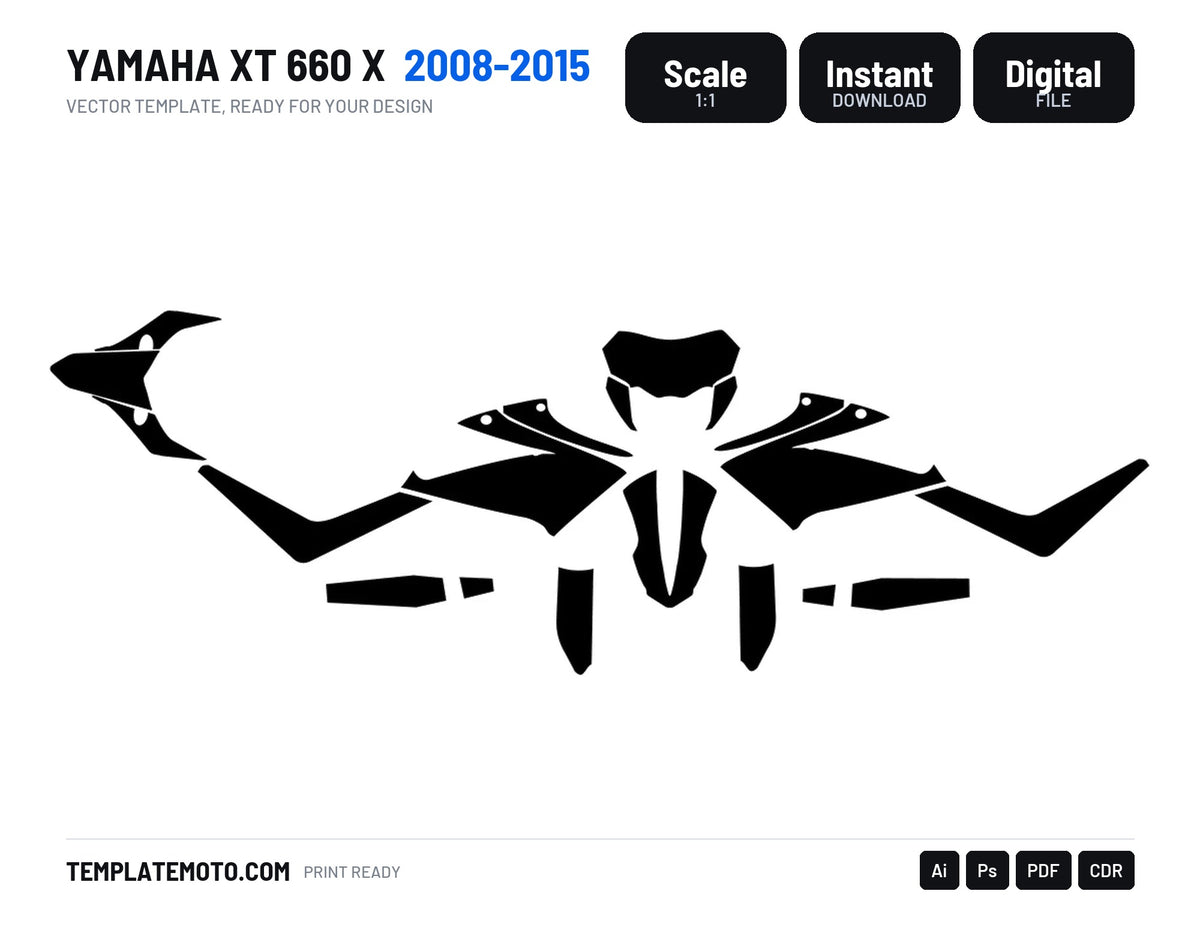 YAMAHA XT 660 X 2008-2015 template graphics