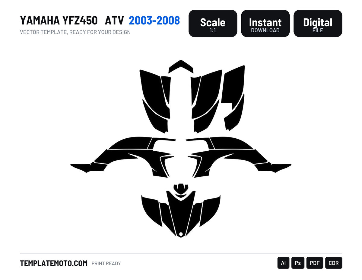 YAMAHA YFZ450 2003-2008 ATV Vector Graphics Template