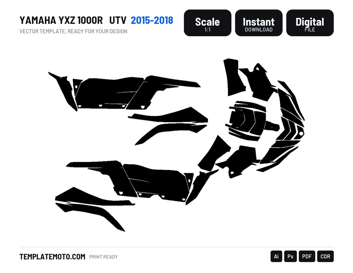 YAMAHA YXZ 1000R 2015-2018 UTV Graphics Template Vector