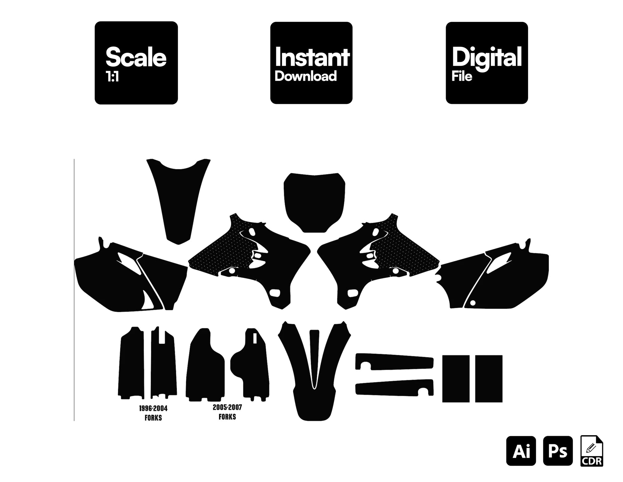 YAMAHA YZF 250 450 2003-2005 template vector