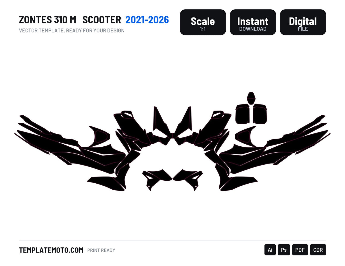 ZONTES 310 M 2021-2026 Scooter Template Graphics Vector