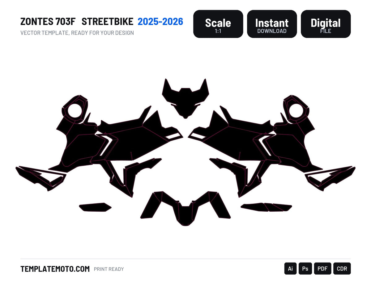 ZONTES 703F 2025-2026 Streetbike Template Graphics Vector