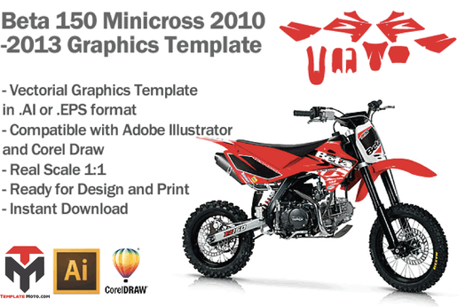 Beta 150 Minicross 2010 2011 2012 2013 ENDURO MX SUPERMOTO Graphics Template Vector