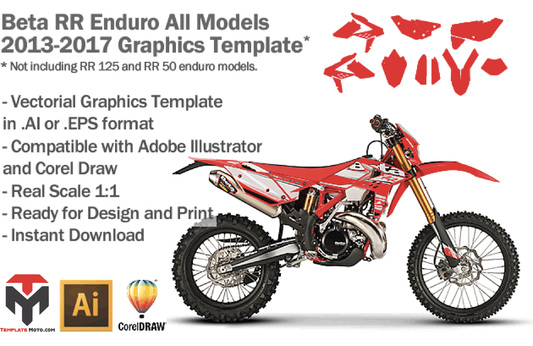 Beta RR Enduro All Models 2013 2014 2015 2016 2017 ENDURO MX SUPERMOTO Graphics Template Vector
