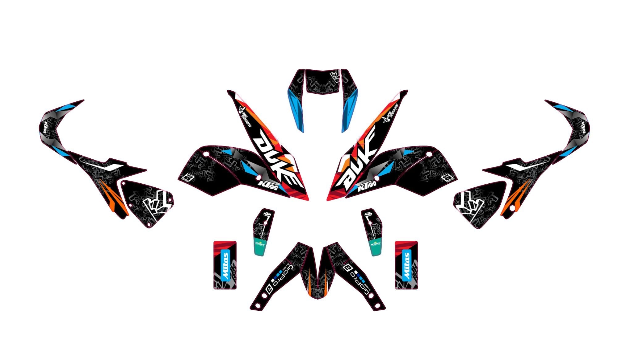 KTM DUKE 690 2012-2018 VECTOR GRAPHICS – TemplateMoto