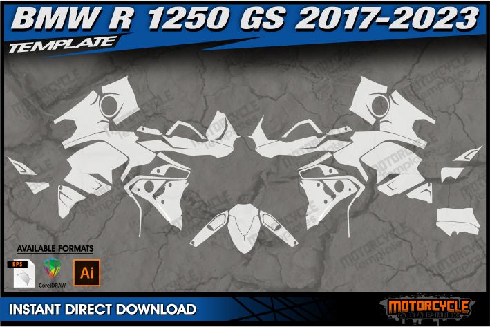 BMW R 1250 GS 2017-2023 Street Bike Graphics Template Vector