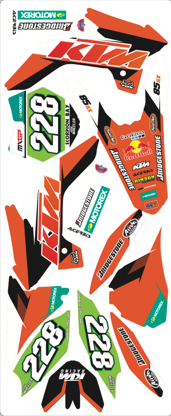 KTM 85 SX 2013 2014 2015 2016 2017 Ready-made design Template Graphics