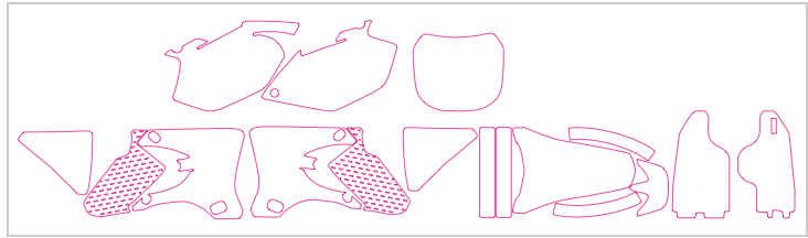 Yamaha YZF 250 450 MX Motocross 2003 2004 2005 Graphics Template