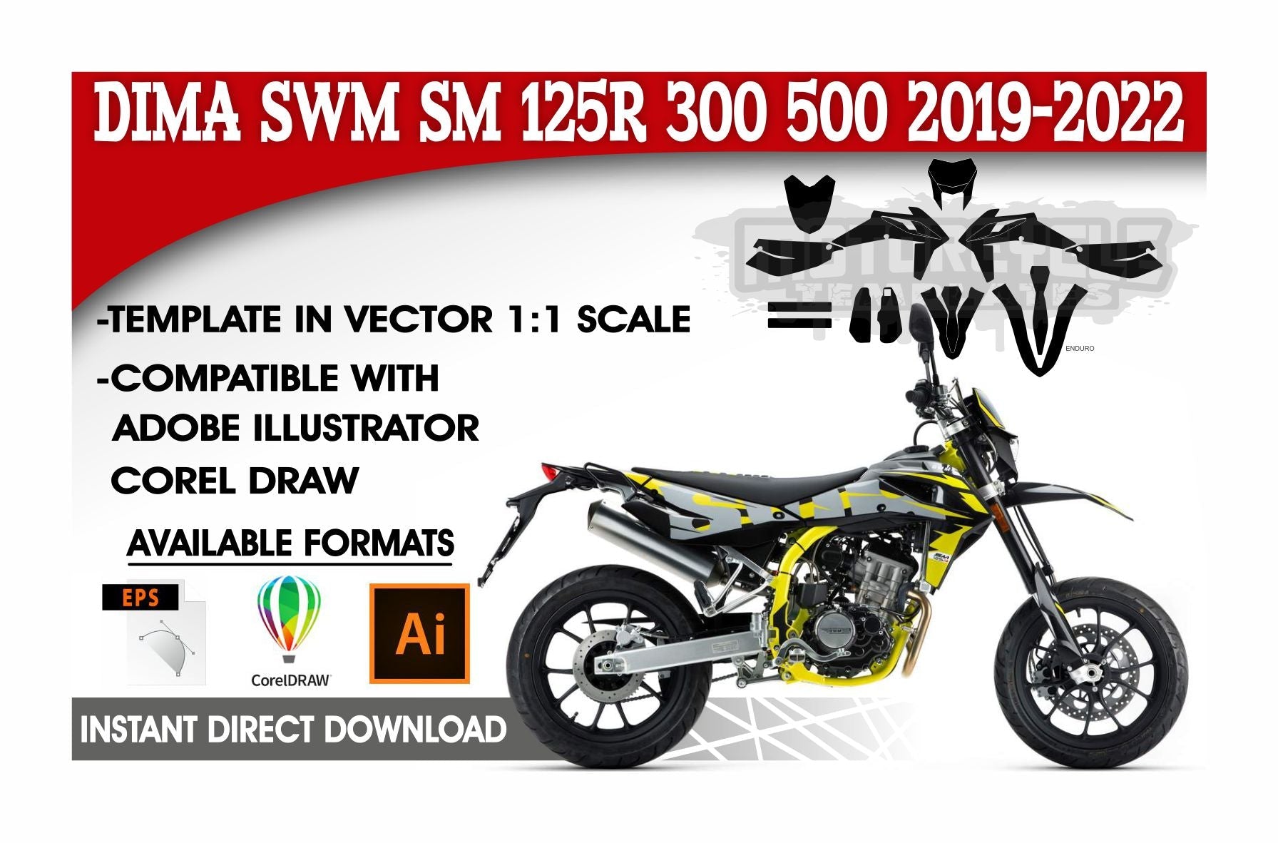DIMA SWM SM 125 R 300 500 2019-2022 – TemplateMoto