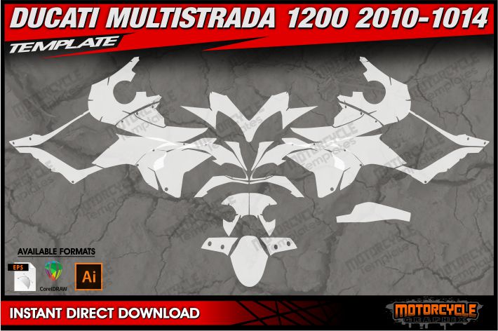 DUCATI MULTISTRADA 1200 2010-2014 Graphics Template Vector