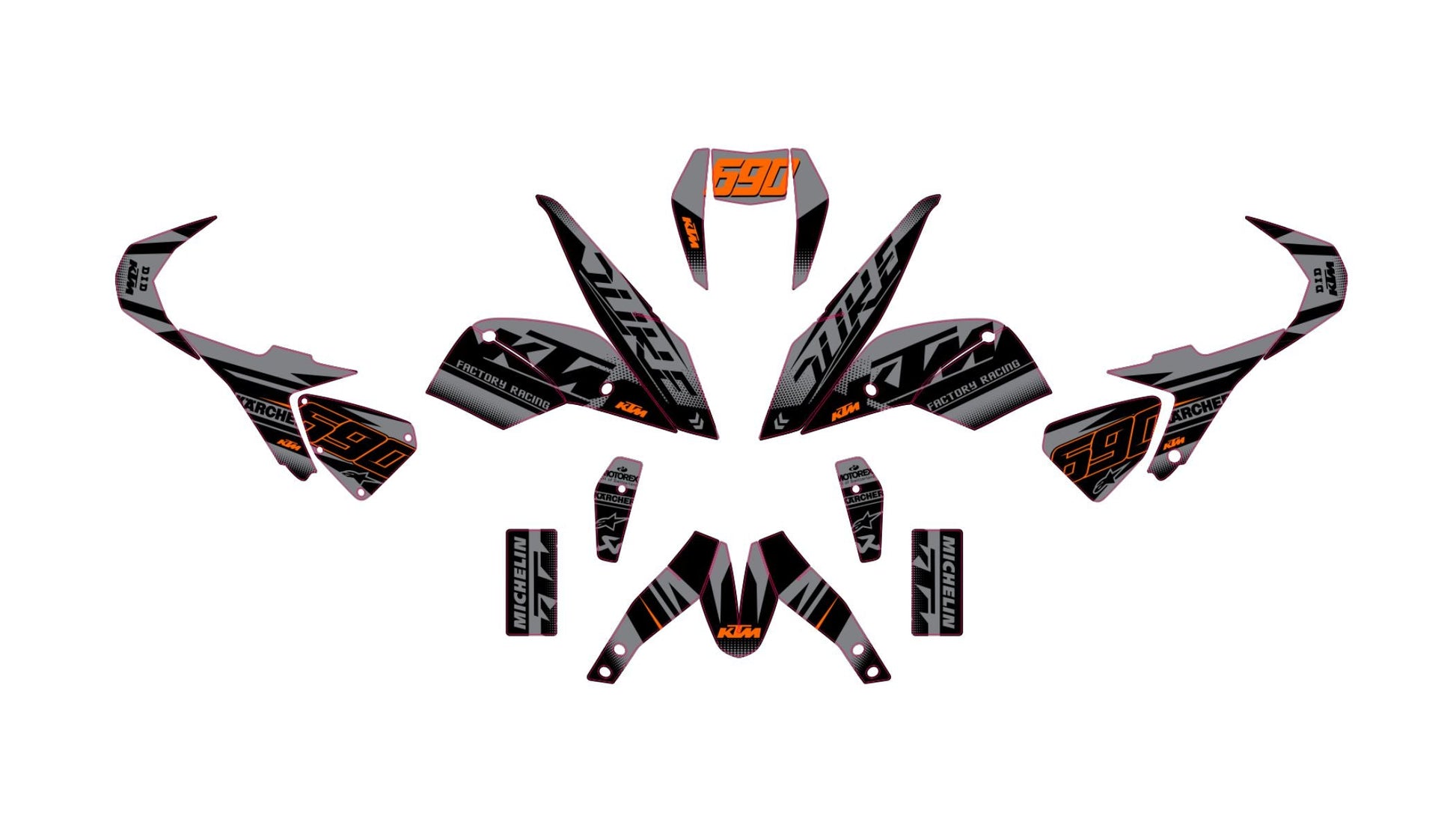 KTM DUKE 690 2012-2018 VECTOR GRAPHICS – TemplateMoto
