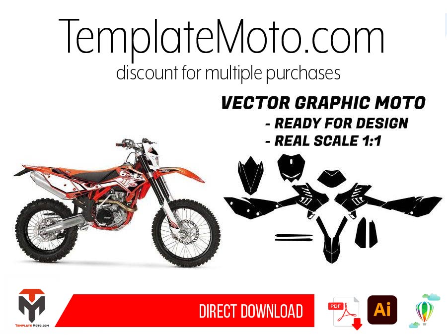 Beta RR Enduro 2010-2012 ENDURO MX SUPERMOTO Graphics Template Vector