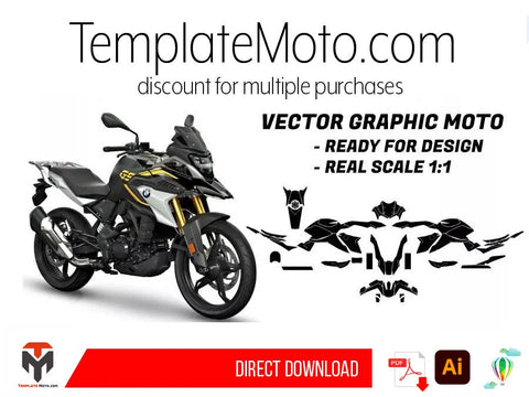 BMW 310 GS (2017-2022) Graphics Template Vector