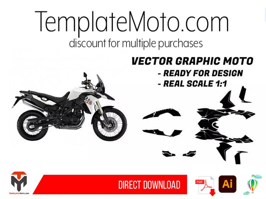 BMW F 800 GS (2013-2018) Graphics Template Vector