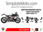BMW S 1000 RR (2019-2022) Graphics Template Vector