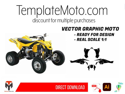 CAN AM 450 DS (2008-2016) Graphics Template Vector