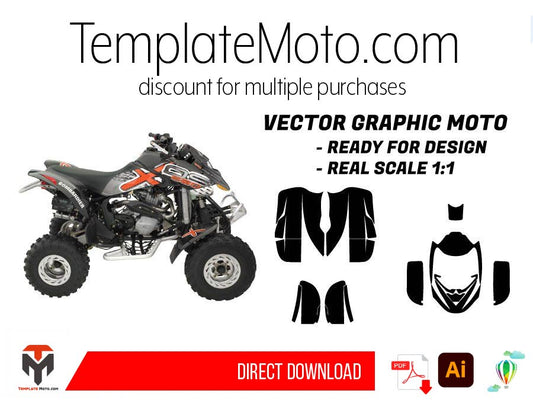 CAN AM 650 DS (Bombardier) ATV Graphics Template Vector