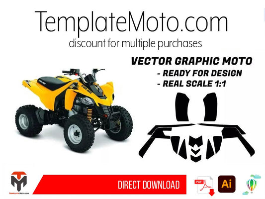 CAN AM 250 DS ATV Graphics Template Vector