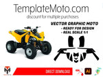 CAN AM 250 DS Graphics Template Vector