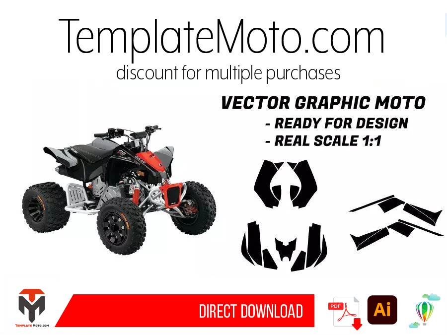 CAN AM 90 DS / 70 DS ATV Graphics Template Vector