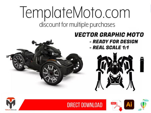 CAN AM Ryker (All Years) Graphics Template Vector