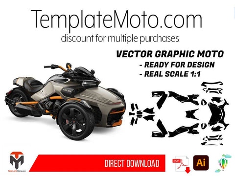 CAN AM Spyder F3 (2016-2022) Graphics Template Vector