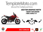 Ducati Hypermotard 950 Graphics Template Vector