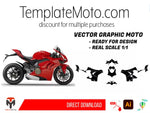 Ducati Panigale V4 (2018-2019) Graphics Template Vector
