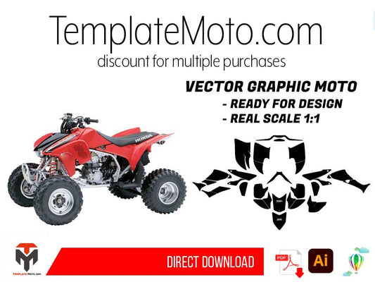 Honda 450 TRX ATV Vector Graphics Template