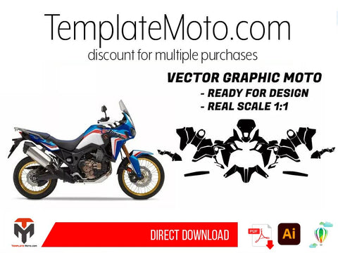 Honda AFRICA TWIN CRF 1000L Vector Graphics Template
