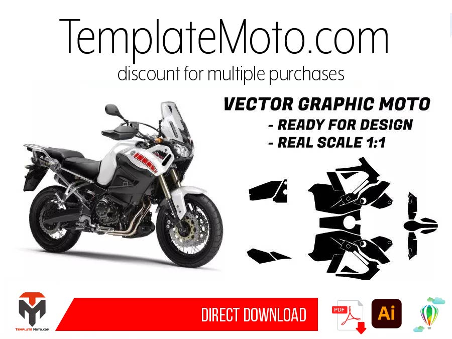 Yamaha 1200 Super Tenere Graphics Template Vector